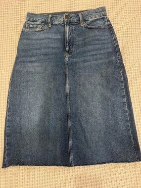 a.n.a Dark Blue High-Rise Denim Skirt